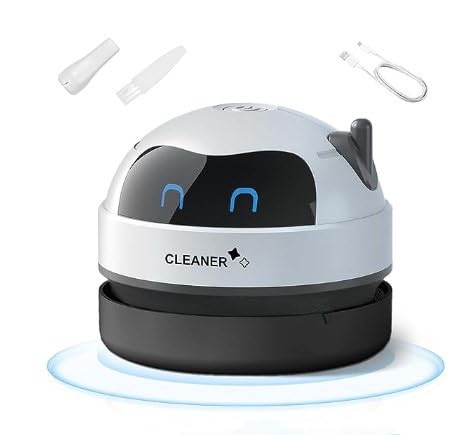 Mini Table Vacuum Cleaner, Mini Vacuum Cleaner Desk USB Rechargeable, Electric Table Vacuum Cleaner for Cleaning Crumbs, High Suction Power, Portable Handheld Vacuum Cleaner for Desktop, Home, Office