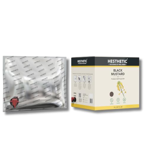Image of HESTHETIC Cold Pressed Black Mustard (Rai) Oil 15L Bag-in-Box | Pure Kali Sarson Rai Ka Tel | Natural-Aroma Unrefined Cooking Oil for North Indian & Bengali Cuisine | German-Tech Single-Screw Press