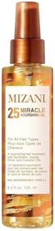 Mizani Nourishing Hair Oil, For All Hair Types, Moisturising and Softening Hair Treatment, Infused with Coconut and Jojoba Oil, 25 Miracle Nourishing Hair Oil, 125ml