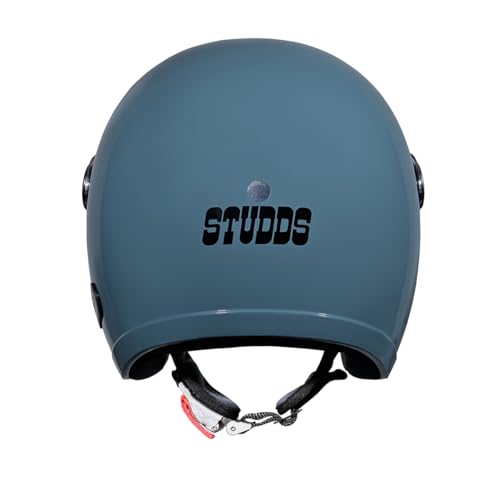 Image of Studds Jet Open Face ISI Certified Helmet with Chopper Visor Shark Skin Blue - M