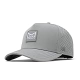 melin Odysea Stacked Hydro, Heather Grey, Men's Performance Snapback Hats, Water-Resistant Fitted Baseball Caps for Men & Women, Golf, Running, or Workout Hat, Medium-Large