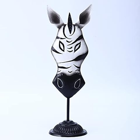 WDLFCGC Giraffe and Zebra Tribal Head Masks,African Masks for Table Art Decor,Safari Decor (Zebra) Cover