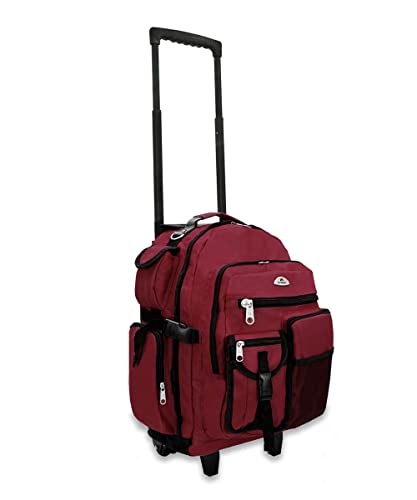 Everest Deluxe Wheeled Backpack, Burgundy, One Size,5045Wh-Burg #TOP4