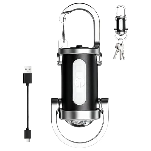 Duoxiate Rechargeable Keychain Flashlight, 1200 Lumens Mini COB Work Light,