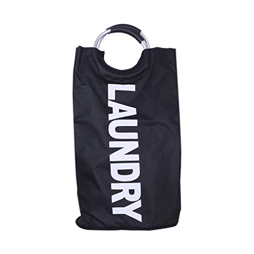Laundry Basket Bins,Amiley 28.3â€ Large Laundry Basket Collapsible Fabric Laundry Hamper Tall Foldable Laundry Bag Handles Waterproof Portable Washing Bin Folding Clothes Bag Travel Bathroom (D)