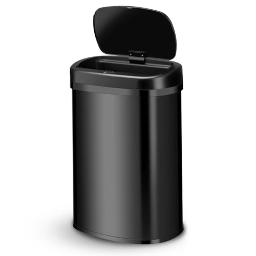 Juskys Poubelle automatique avec capteur de 50 L - poubelle électrique, détecteur de mouvement,...