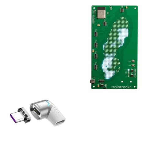 BoxWave Adapter Compatible with Traintrackr Sweden Map Trackr - MagnetoSnap PD Angle Adapter, Magnetic Charging Connector Device Saver - Metallic Silver