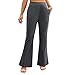 Wide Leg Pants for Women Fashion Casual Petite Elastic High Waisted Baggy Flared Pants Athletic Joggers with Pockets Gray