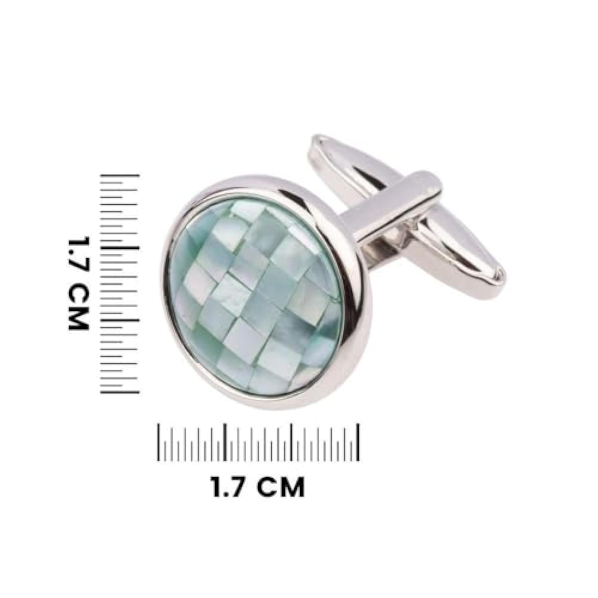 Men's Green Mother of Pearl Cufflinks with Round Design