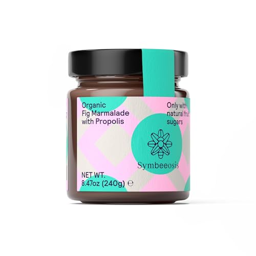 Mermelada de higo orgánica funcional Symbeeosis con extracto de propóleo: antioxidante, sin azúcares añadidos ni aromas artificiales, promueve una función intestinal saludable
