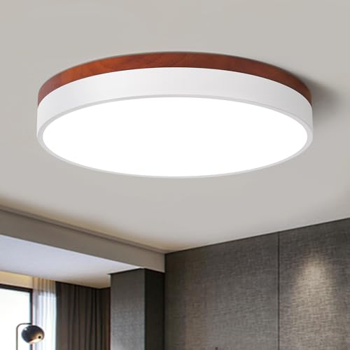 ZUYURT LED Dimmable Flush Mount Ceiling Light Fixture, White and