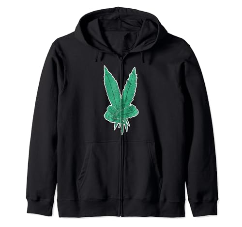Marihuana Peace Sign Arte Gráfico Cáñamo Pot Hoja Verde Ardiente Sudadera con Capucha