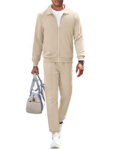 COOFANDY Men's Zip Up Tracksuit 2-Piece Athletic Set