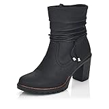 Rieker Damen Klassische Stiefeletten Y2591, Frauen Stiefeletten,uebergangsstiefel,reißverschluss,gerafft,Women's,Woman,Lady,schwarz (01),38 EU / 5 UK