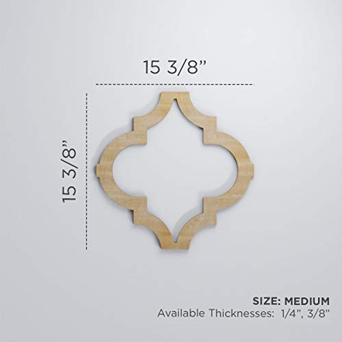 Image of Marrakesh Decorative Fretwork Wood Wall Panels, Medium, 15 3 /8 inch W x 15 3 /8 inch H x 1 /4 inch T, Hickory