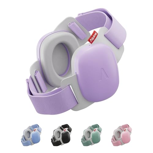Image of Alpine Muffy Baby Comfort - Protects Hearing for Babies and Toddlers - CE & ANSI Certified - Unique Headband for Safe fit & Comfort, Multi-adjustable for Ages 3-48 Months, 24dB Sound Reduction, Purple