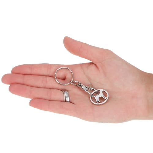 com-four® 5x Schlüsselanhänger aus Metall mit Karabinerhaken und Einkaufswagenchip, abnehmbarer Einkaufschip als Glücksbringer für den Schlüsselbund (05 Stück - Tiere)
