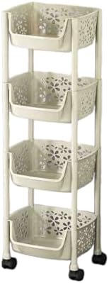 Storage Trolley - Multi-Layer Wheeled Rack for Household Storage, Space-Saving Design, Open Basket for Kitchen, Bathroom, Living Room, Office