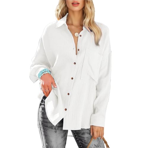 TANTOMI Bluse Damen Langarm,Damenblusen Elegant V-Ausschnitt Hemd Longbluse,Business Oberteile mit Knöpfen Tops Langarmshirt TANTOMI Bluse Damen Langarm,Damenblusen Elegant V-Ausschnitt Hemd Longbluse,Business Oberteile mit Knöpfen Tops Langarmshirt