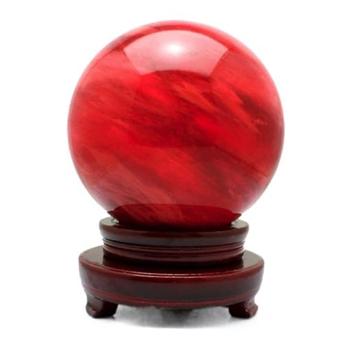 Boule de cristal quartz rouge 16cm, cadeau de pendaison de crémaillère idéal