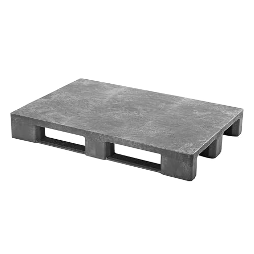 Certeo | Palette Europe en plastique | sans rebord | plancher plein | gris
