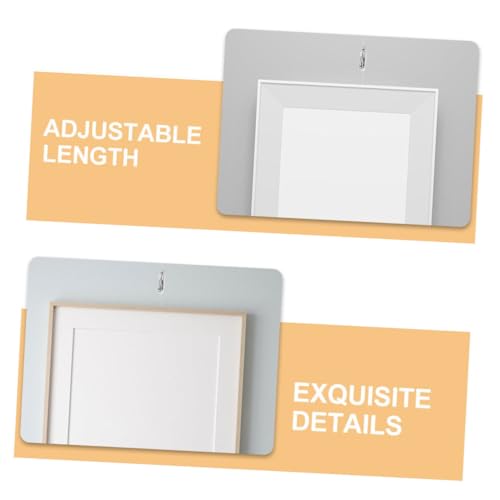 Image of 4Sets Adjustable Picture Hanging Wire Kit Rope with Hooks for Art Photos and Mirrors Easy Installation Picture Rail Hardware for Home Decor