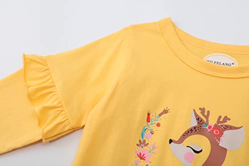 Image of Girl Long Sleeve Shirts Christams Tops Tees Cotton Casual Stripe Crewneck Graphic Jersey Tunic T-Shirts 3 Packs Sets