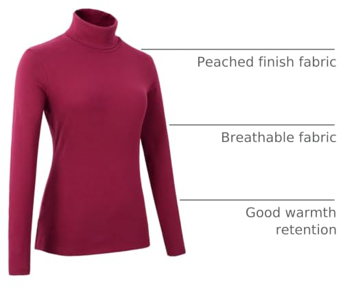 Image of Women's Soft Cotton Turtleneck Top Basic Pullover Sweater