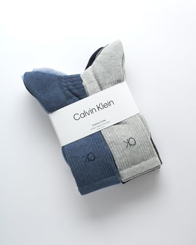 Calvin Klein Mens Dress Crew Socks - 6 Pack Soft Cushioned Non-Binding Cotton Work Dress Socks for Men (Sizes: 7-12)2
