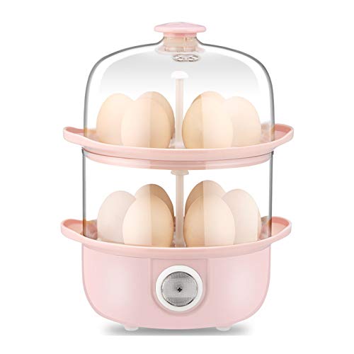 Chaudière À Oeufs Électrique avec 2 Cosses De Braconnage, Le Cuiseur À Vapeur pour Œufs Cuit Jusqu'à 12 Œufs, avec Arrêt Automatique