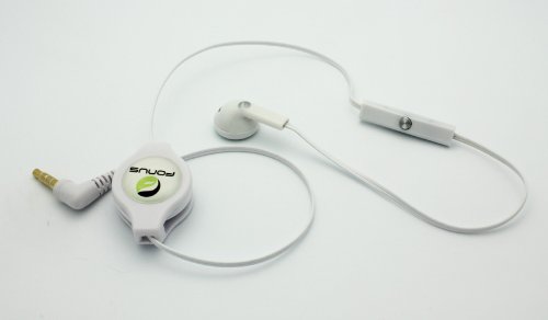 Fonus Retractable Mono Headset Headphones And In-Line Microphone Hands Free For Samsung Galaxy S4 Mini, Galaxy Note 2 Sgh-I317, Galaxy S 3 Sch-S960L, Galaxy Mega #TOP3