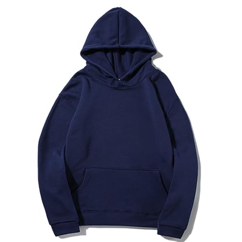 Generic Hoodies for Men, Men's Basic Long Sleeve Drawstring Hoodie Sweatshirt Casual Solid Color Fleece Lined Pullover Tops