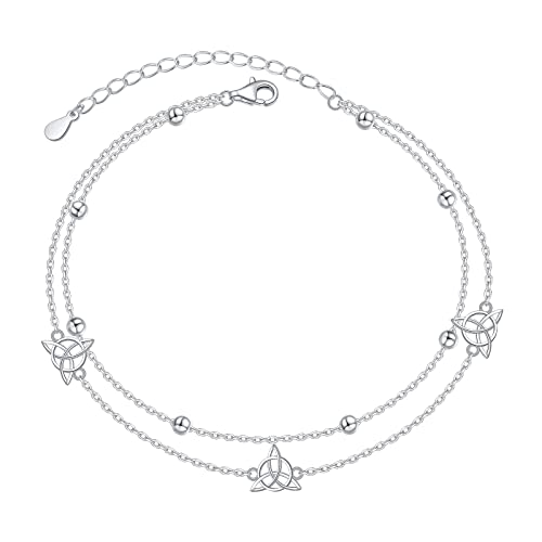 Image of S925 Sterling Silver Anklet for Women Adjustable Plus Foot Ankle Bracelet