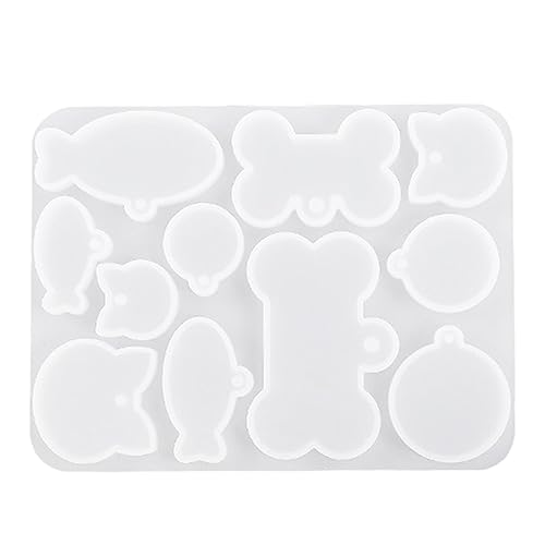 Moldes de etiqueta de perro para resina,Moldes de etiquetas para mascotas en forma de hueso de perro antiadherentes para resina epoxi | Etiqueta de resina Molde de silicona para bricolaje Llavero