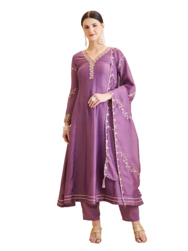 MOKOSH Women’s Silk Embroidery Anarkali Kurta Pant with Dupatta product image 12