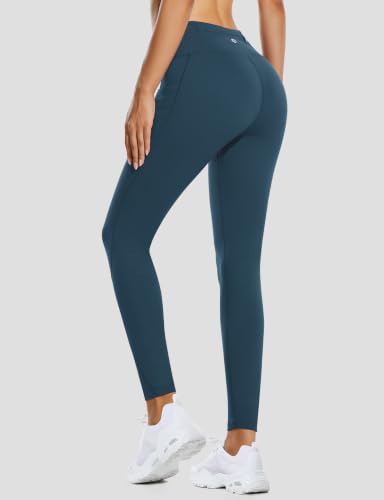 Image of baleaf Women's Fleece Lined Leggings Thermal Warm Winter Tights | 25 inch /27 inch, Water Resistant, Pockets, Running, Hiking, Yoga, Skiing, Travel, for Cold Weather, Leggings for Women