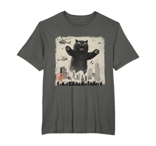Vintage Japanische Katze Kaiju Monster Art Japan Retro Style T-Shirt