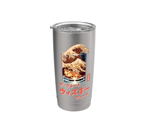 Image of Hokusai Great Wave of Japanese Whisky Retro Vintage Graphic Stainless Steel Insulated Tumbler