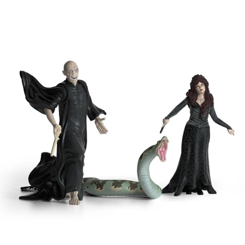 Image of Schleich Harry Potter - 3PC Voldemort, Bellatrix Lestrange and Nagini Figurines - Harry Potter Set - Wizarding World Collectible Figures for Kids and Adults - Ages 6+ | 42684