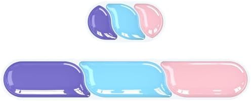 Upgrade Wrist Rest for Keyboard and Mouse, Ergonomic Gel Keyboard Wrist Rest Support Set, Easy Typing Pain Relief Mousepad for Office, Gaming, Purple Blue Pink