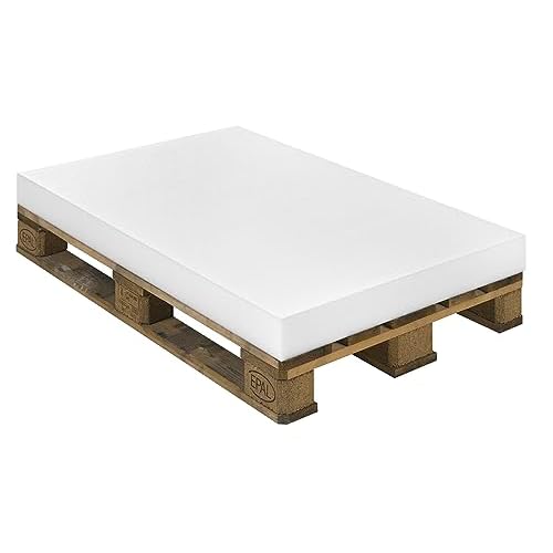 sleepling 196477 Schaumstoffzuschnitt für Palettenkissen Schaumstoff Schaumstoffpolster Schaumstoffmatte Schaumstoffplatte Europalette Polsterauflage Matratze 120 x 80 x 8 cm, Ökotex 100, (RG19 kg)