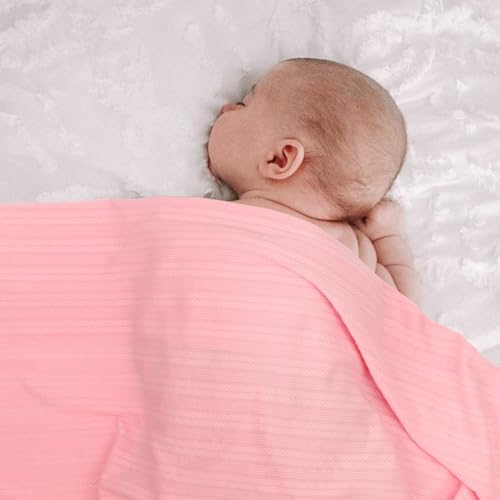 Image of DRESHOW BQUBO Newborn Receiving Blanket Toddler Warm for Girls with Bow Hat and Bow Headband Shower Gift