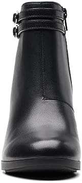 Clarks Women's Bayla Light Fashion Boot, Black Leather, 6 | Image 2