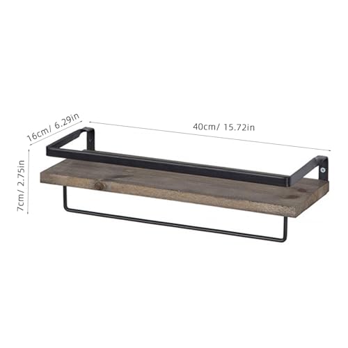 Support de Rangement Mural Compact avec Planches Épaisses en Bois Massif Résistant
