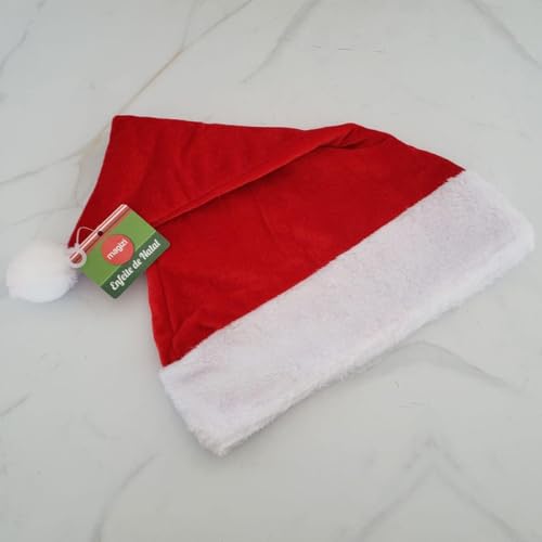 Gorro Natalino Touca Papai Noel Natal Feltro Vermelho c/Pompom Toca Tamanho Único Gorrinho Fantasia