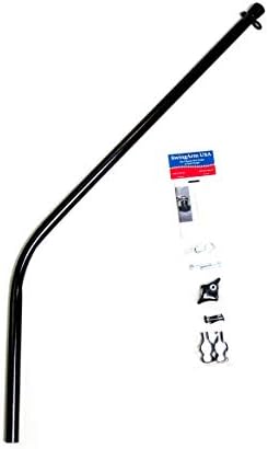 Heavy Duty Mini Upright Swinging Plant & Bird Feeder Arm 20" Outreach Made in The USA (Black)