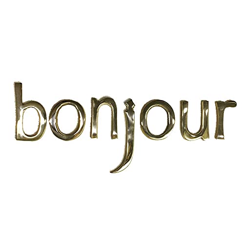 真鍮レターゴールド 45mm bonjour小文字 看板 表札 ゴールドカラー アルファベット7文字セット フランス語