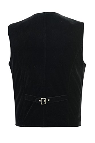 Darkrock Mens Vest Waistcoat Gothic Steampunk Victorian/Black Velvet Wedding Vest2