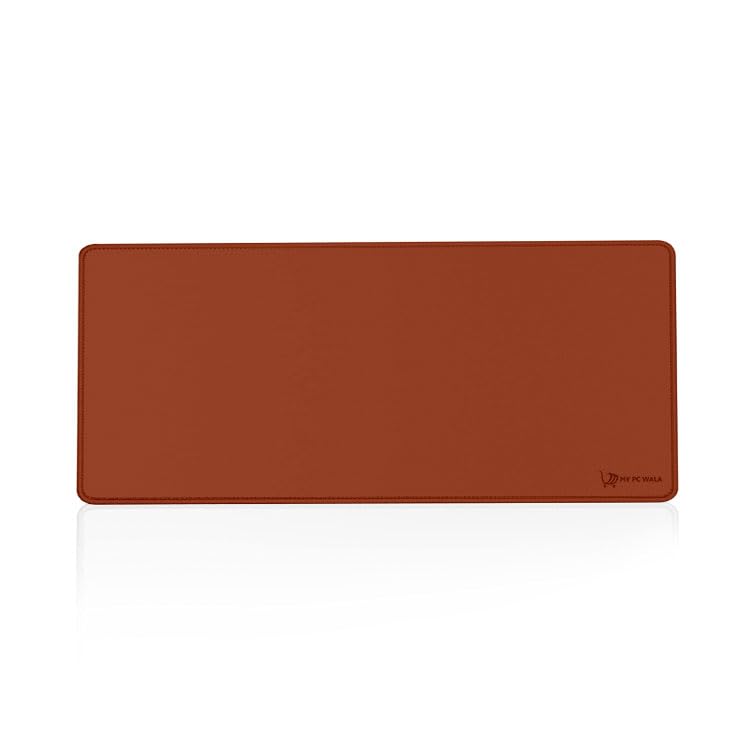 Image of Desk Mat 60x30 cm (11 x 23 inch) Red Brown | Large Mouse Pad for Office Computer Laptop Keyboard | Waterproof Anti-Slip Rubber Base Desk Mat
