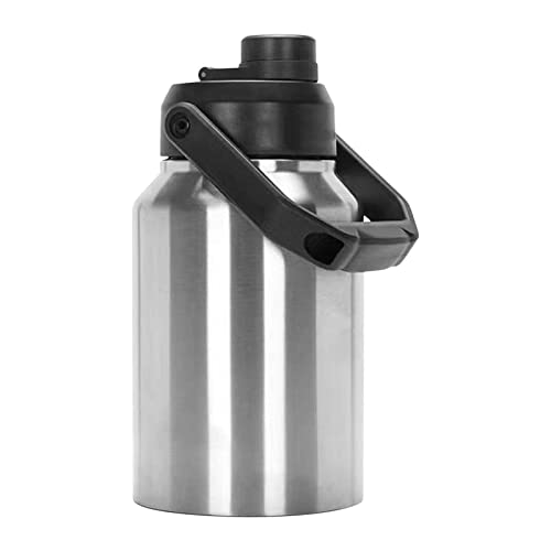 Joberio Botella de agua de galón, 12,40 pulgadas de cuello ancho de acero inoxidable aislado, 2000 ml/3800 ml, frío con aislamiento de dos pisos de cuello ancho para bebidas frías, fiestas de